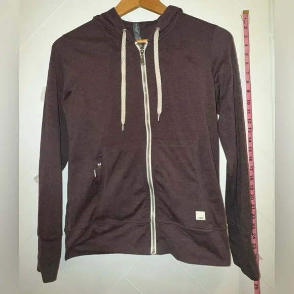 Vuori Purple Halo Performance Zip Front Hoodie Smoke Plum Heather Size XS - Picture 6 of 11